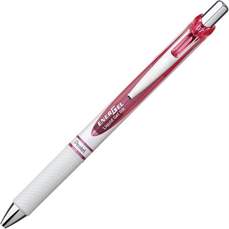 Stylos à bille roulante rétractable EnerGel® Pointe 0,7 mm perle / rose