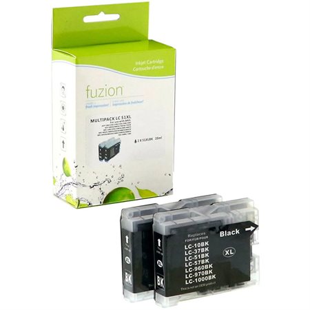 Compatible Ink Jet Cartridge (Alternative to Brother LC51) Package of 2 black