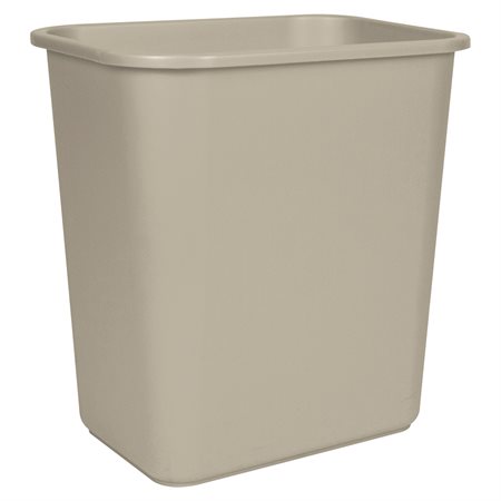 Corbeille en plastique 15 x 11 x 15 po H beige