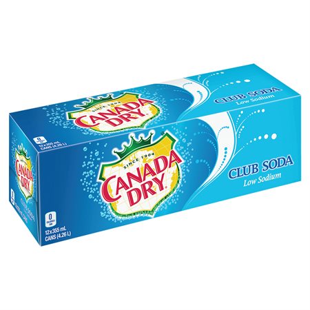 Boissons gazéifiées Boîte de 12 canettes Canada Dry Club Soda