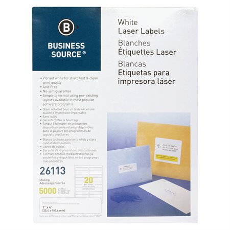 Premium Mailing Labels Package of 250 sheets 1 x 4 in. (5000)