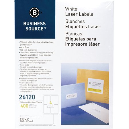 Premium Mailing Labels Package of 100 sheets 3-1 / 2 x 5 in. (400)