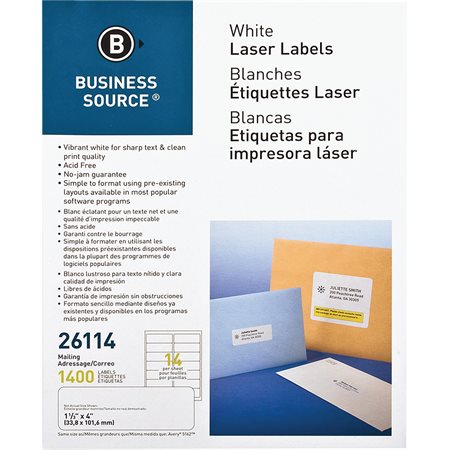 Premium Mailing Labels Package of 100 sheets 1-1 / 3 x 4 in. (1400)