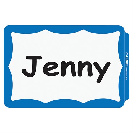 Name badge Self Adhesive 2-1 / 4 x 3-1 / 2 Blue bordered