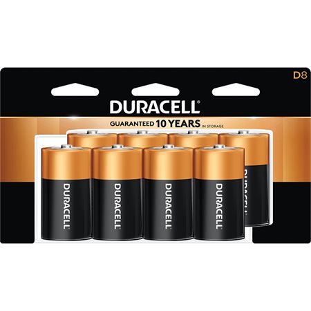 Coppertop Alkaline Batteries D Package of 8