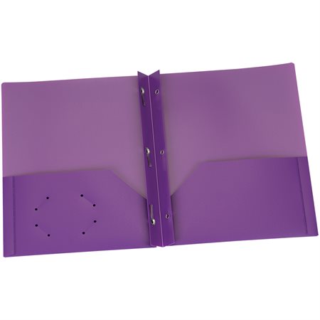 Couverture de présentation en Poly Avec attaches. Capacité de 135 feuilles mauve