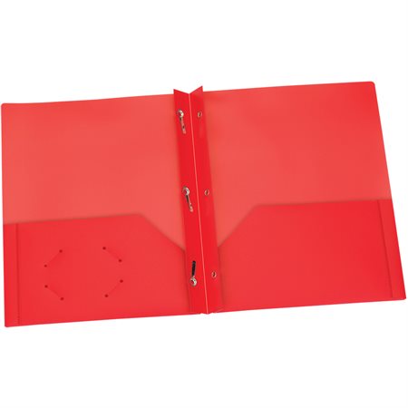 Couverture de présentation en Poly Avec attaches. Capacité de 135 feuilles rouge