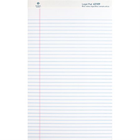 Writing Pad Legal size - 8-1 / 2 x 14-3 / 4 in. white