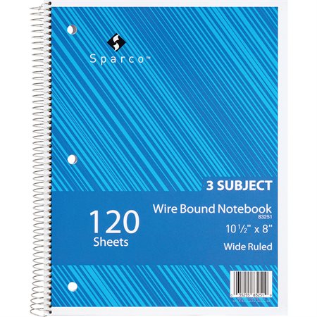 Cahier d'exercice 3 sujets, 240 pages ligné large