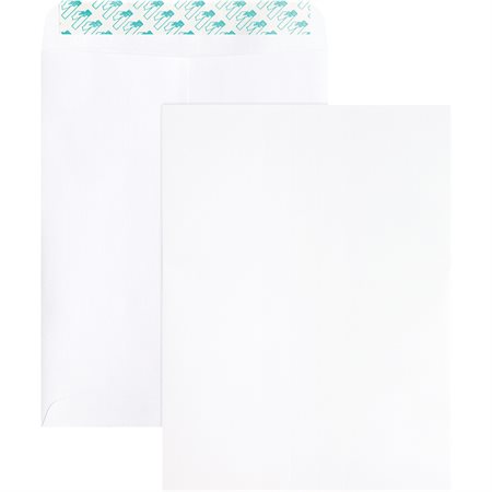 Enveloppe autocollant pour catalogue Blanche. Boîte de 100. 9 x 12 po.