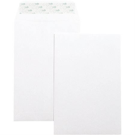 Enveloppe autocollant pour catalogue Blanche. Boîte de 100. 6 x 9 po.