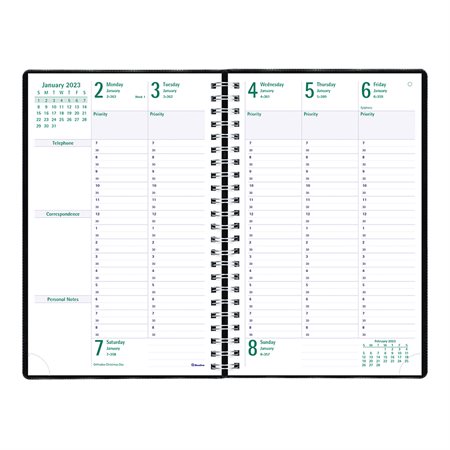 5-day Timanager® Weekly Diary (2025) 9-1 / 16 x 5-7 / 8 in. English