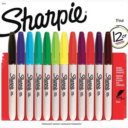 Fine Marker Package of 12 assorted colours