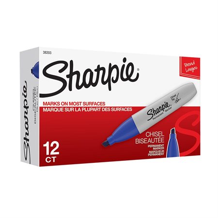 Marqueur permanent Sharpie® Boîte de 12 bleu