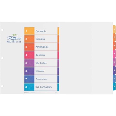 Intercalaires format tabloïd Ready Index® 8 onglets