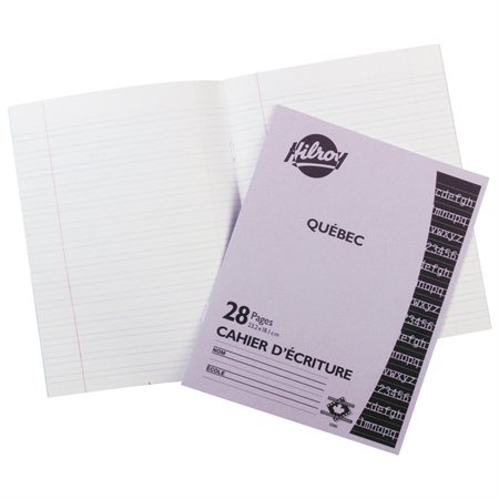 Cahier d'écriture interligné et pointillé Québec