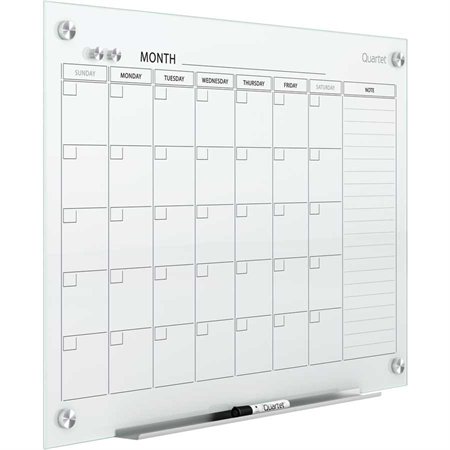 Tableau de calendrier effaçable à sec en verre magnétique Infinity™ 36 x 24 po