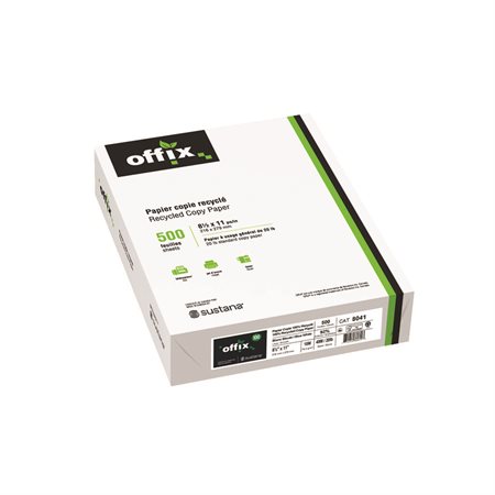 Offix® 100 Recycled Paper Package of 500 letter, 3-hole punched