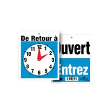 Enseigne réversible Horloge français