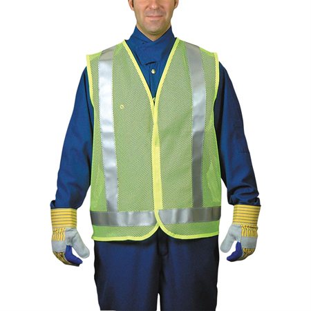 Veste de circulation Lime avec bandes argentées X-grand