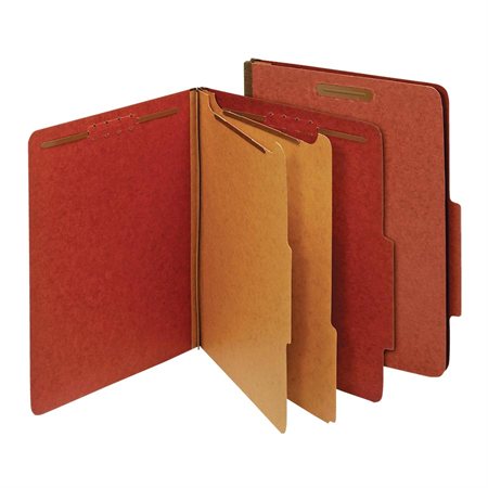 Pressboard Classification Folder 6 fasteners. 2-1 / 2 in. expansion. Letter size red