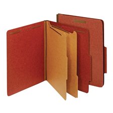 Pressboard Classification Folder 6 fasteners. 2-1/2 in. expansion. Letter size red
