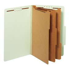 Pressboard Classification Folder 8 fasteners. 3-1/2 in. expansion. Legal size green