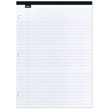 Bloc de papier Offix® Lettre (8-1/2 x 11-3/4 po) ligné 11/32, perforé 3 trous, blanc