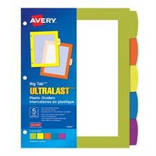 Intercalaires en plastique Big Tab™ Ultralast™ 5 onglets