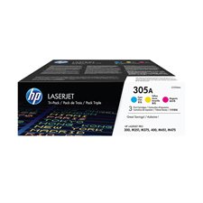 HP 305A Toner Cartridge Value Pack (3) cyan, magenta, yellow