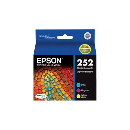 252 Inkjet Cartridges package of 3 cyan, magenta, yellow