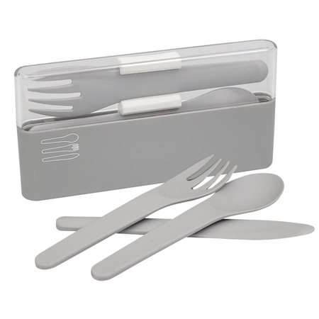 SET OF 3 PLASTIC UTENSILS GREY