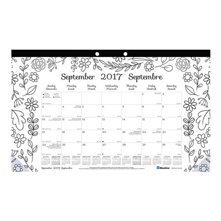 Doodleplan™ Academic Monthly Calendar Pad garden