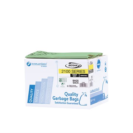 Sacs à ordures industriels compostables Biosak® Extra-fort 35 x 50” (bte 75)