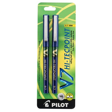 Stylos à bille roulante Hi-Tecpoint V5  /  V7 0,7 mm. Paquet de 2. V7. bleu