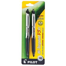 Stylos à bille roulante rétractable Hi-Tecpoint RT 0,5 mm. Paquet de 2 noir