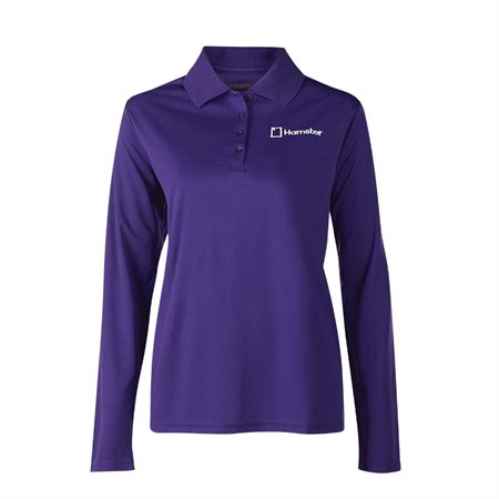 Hamster Long Sleeve Polo for Women Violet 3X large