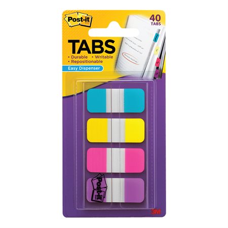 Onglets en 4 couleurs Post-it® Aqua, jaune, rose et violet