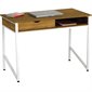 SINGLE DRAWER METAL LEG DESK white base