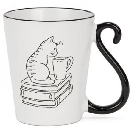 TASSE QUEUE DE CHAT - CHAT SUR LIVRES