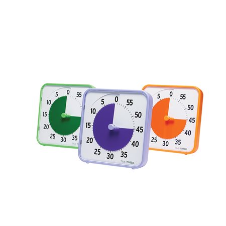 Ensemble de minuteurs Time Timer®  8'' orange, mauve, vert