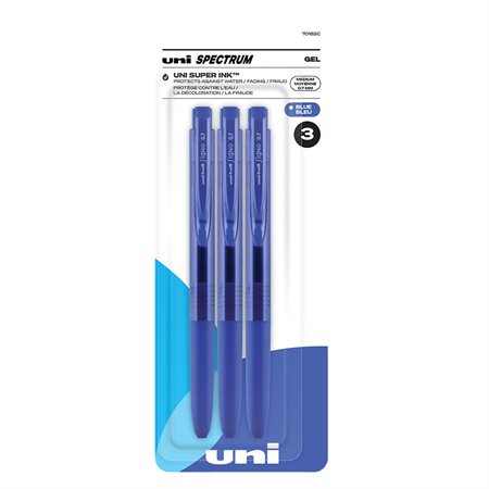 Spectrum Retractable Gel Pen Package of 3 blue