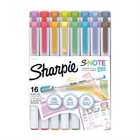 Marqueurs S-Note double pointe Sharpie paquet de 16