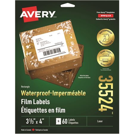 Avery Rectangle Waterproof Film Labels