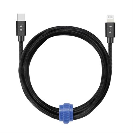 Braided Charge / Sync USB-C to Lightning 10ft black