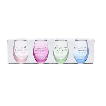 ENS.4 VERRES LA VIE EST BELLE 500ml