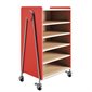 Whiffle Storage Cart - 4 Shelves 30 x 19-3 / 4 x 48 in. H red