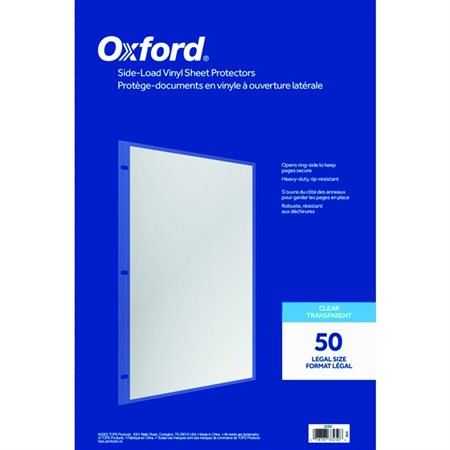 Side-Load Vinyl Sheet Protectors legal size