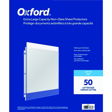 Extra Large Capacity Non-Glare Sheet Protectors