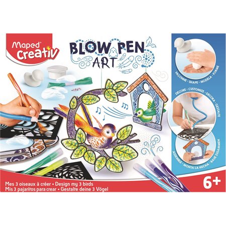 Blow Pen Art little birds